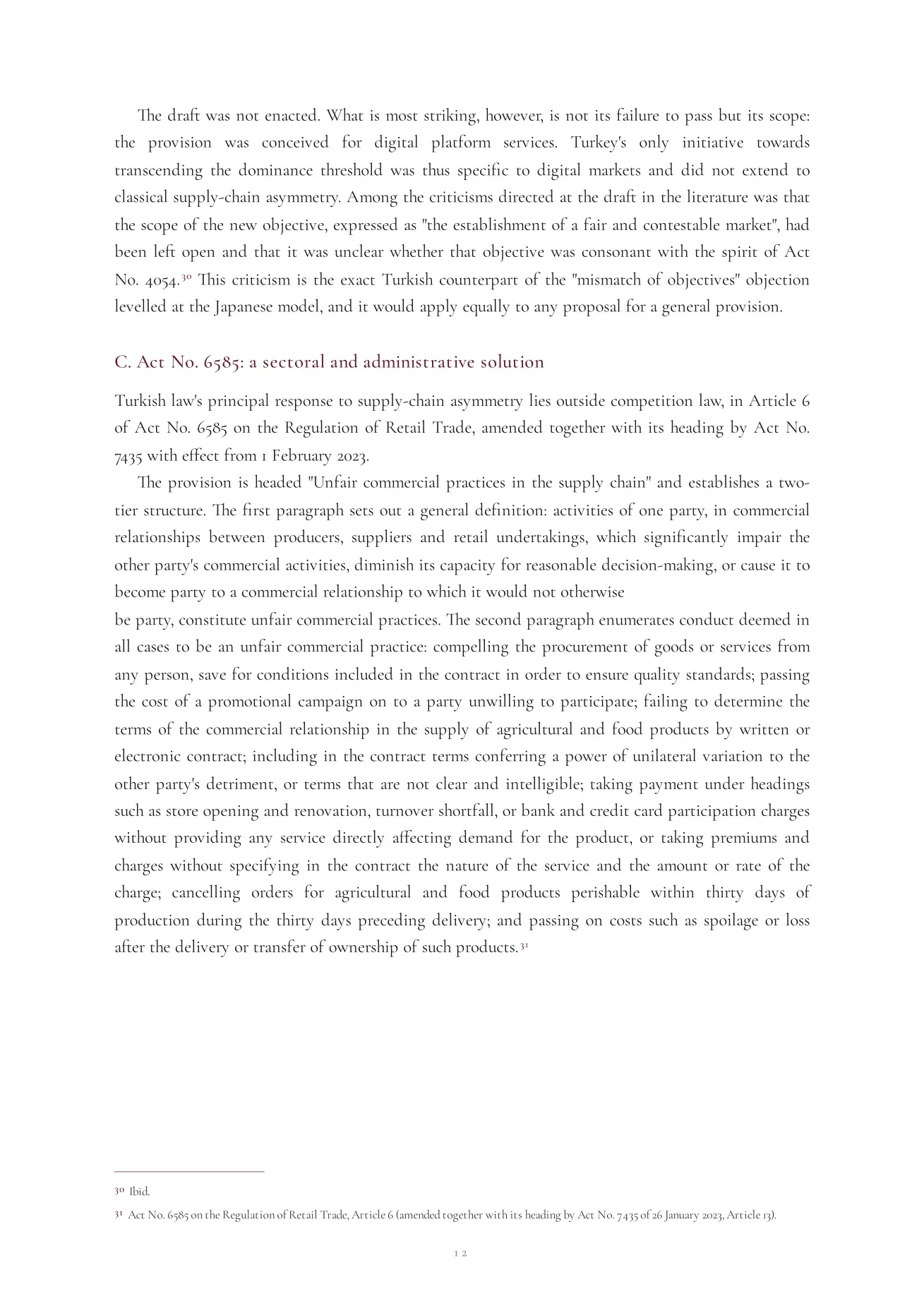 Abuse of a Superior Bargaining Position: The Japanese Antimonopoly Law’s Supply-Chain Approach and Its Adaptability to Turkish Law image 13