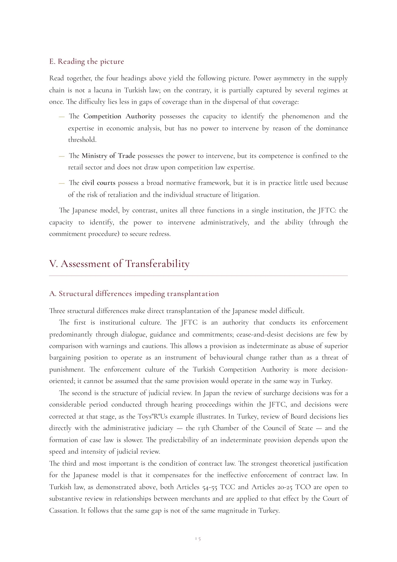 Abuse of a Superior Bargaining Position: The Japanese Antimonopoly Law’s Supply-Chain Approach and Its Adaptability to Turkish Law image 16