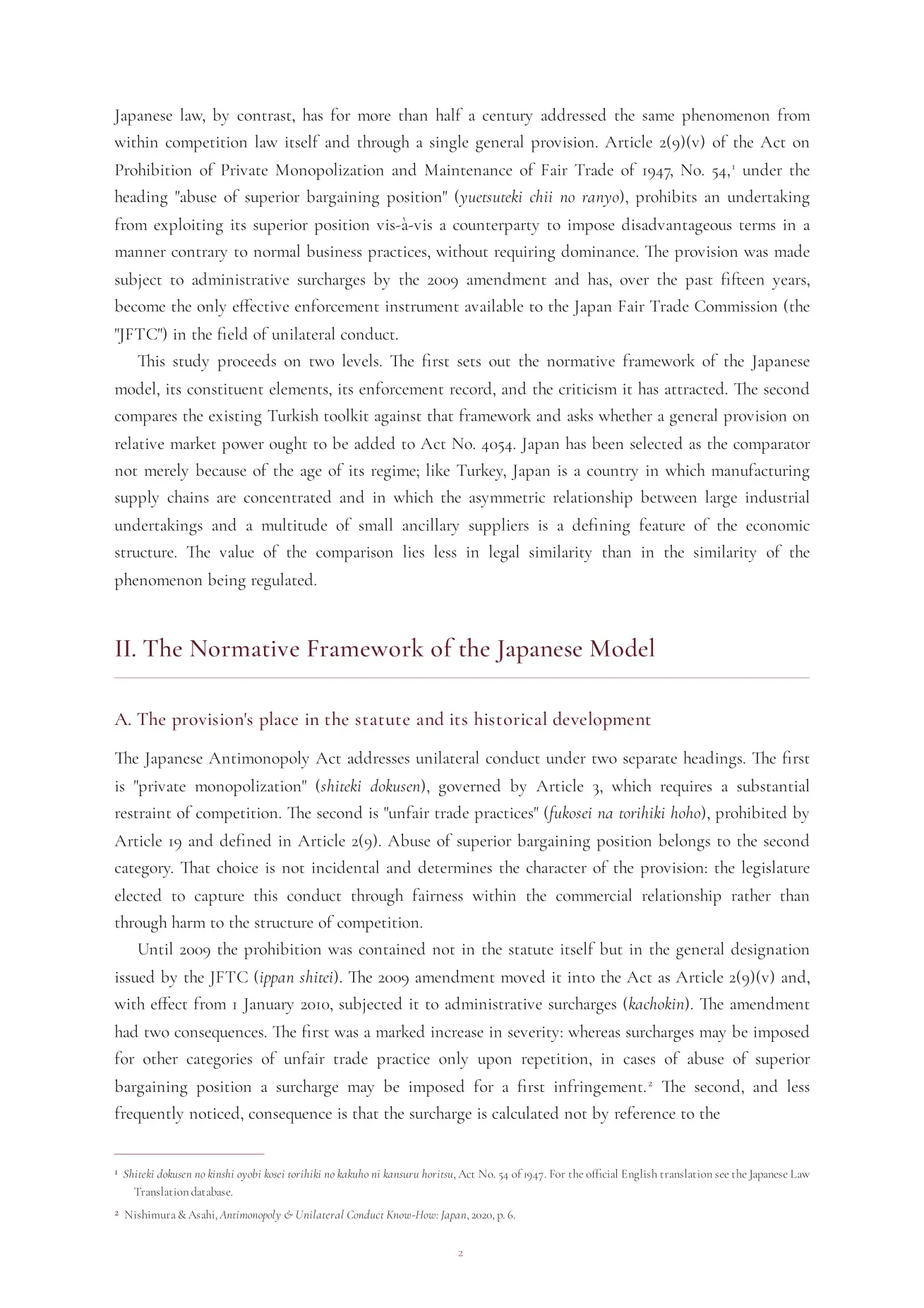 Abuse of a Superior Bargaining Position: The Japanese Antimonopoly Law’s Supply-Chain Approach and Its Adaptability to Turkish Law image 3