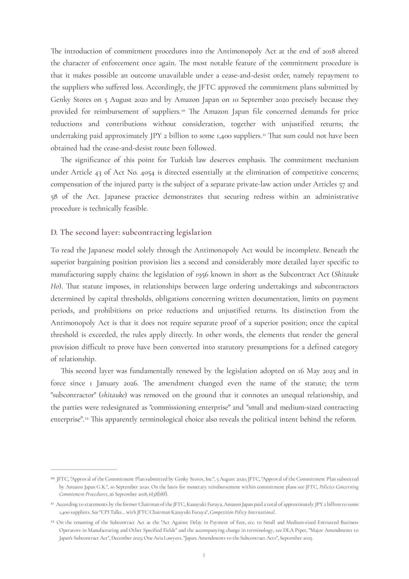 Abuse of a Superior Bargaining Position: The Japanese Antimonopoly Law’s Supply-Chain Approach and Its Adaptability to Turkish Law image 6